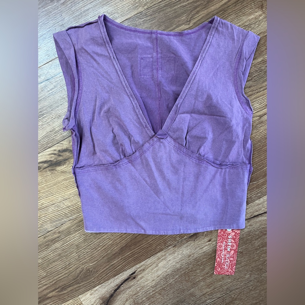 SHEIN Lavender Cross-Front Top